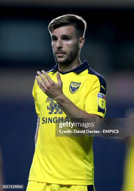 Luke Garbutt, Oxford United Oxford United v Coventry City - Carabao Cup - First Round - Kassam Stadium .