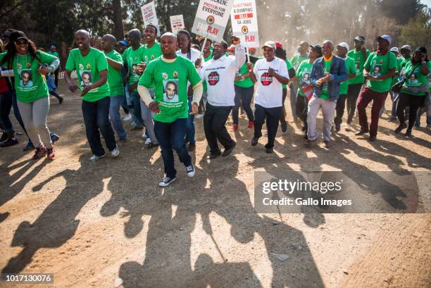 The Food and Allied Workers Union and civil organizations march from Church Square to the National Treasury demanding help in fighting illicit crime...