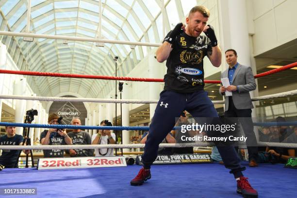 Belfast , United Kingdom - 15 August 2018; Paddy Barnes during the public workouts at the Castlecourt Shopping Centre in Belfast.