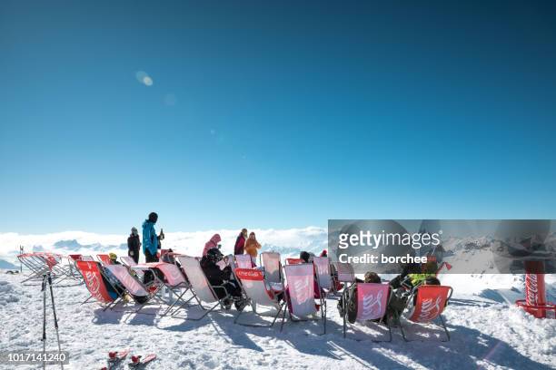 bar with a view - apres ski stock pictures, royalty-free photos & images