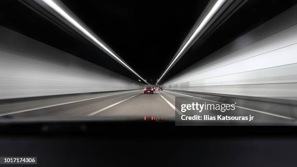 long exposure of cars in tunnel - 2010 fotografías e imágenes de stock