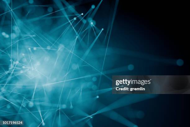 abstracte achtergrond van bollen en lijnen - moleculaire structuur stockfoto's en -beelden