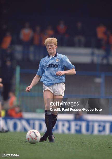 Colin Hendry of Manchester City in action during the Barclays League Division One match between Manchester City and Manchester United at Maine Road...