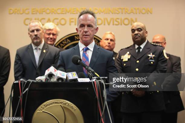 Drug Enforcement Administration Special Agent in Charge Brian McKnight unveils a plan for targeting Mexican drug cartels during a press conference on...
