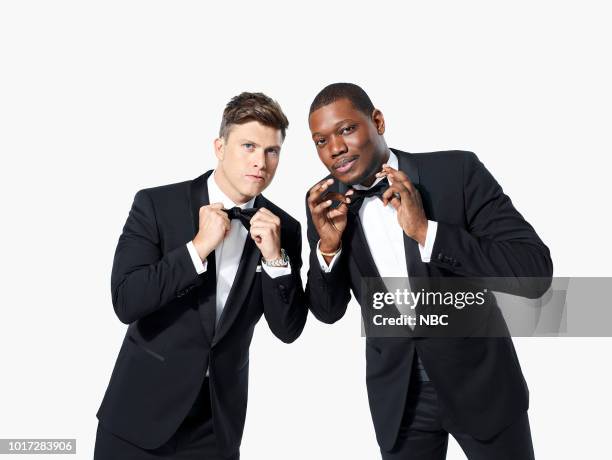 The 70th Primetime Emmy Awards" -- Pictured: Hosts Colin Jost and Michael Che --