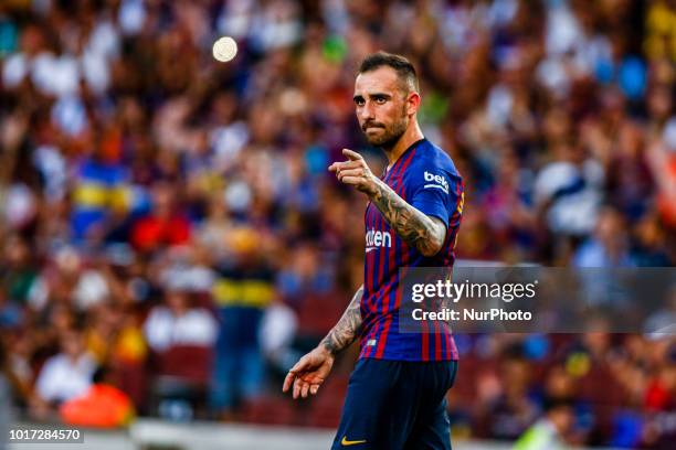 Paco Alcacer from Spain during the Joan Gamper trophy game between FC Barcelona and CA Boca Juniors in Camp Nou Stadium at Barcelona, on 15 of August...