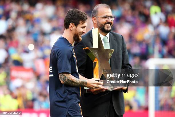 Leo Messi, best player of the match between FC Barcelona and C.A. Boca Juniors, corresponding to the Joan Gamper trophy, played at the Camp Nou, on...
