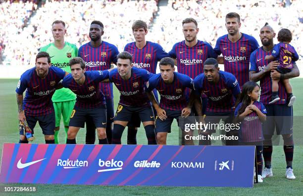 Fc Barcelona team during the match between FC Barcelona and C.A. Boca Juniors, corresponding to the Joan Gamper trophy, played at the Camp Nou, on...