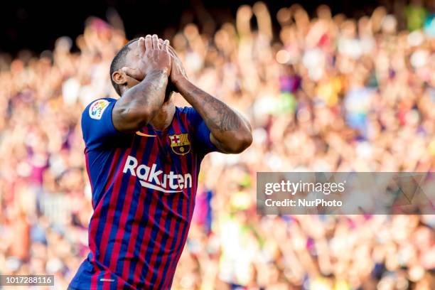Barcelona's Malcom during the Joan Gamper trophy match between FC Barcelona and Boca Juniors at Camp Nou Stadium in Barcelona, Catalonia, Spain on...