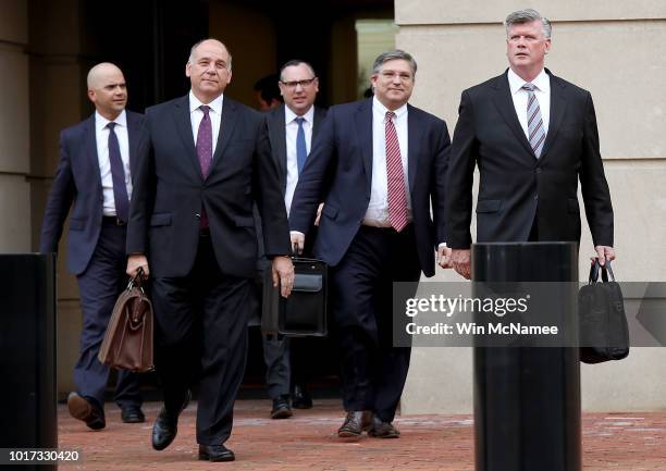 Kevin Downing , attorney of former Trump campaign chairman Paul Manafort, and members of the defense team depart the Albert V. Bryan United States...