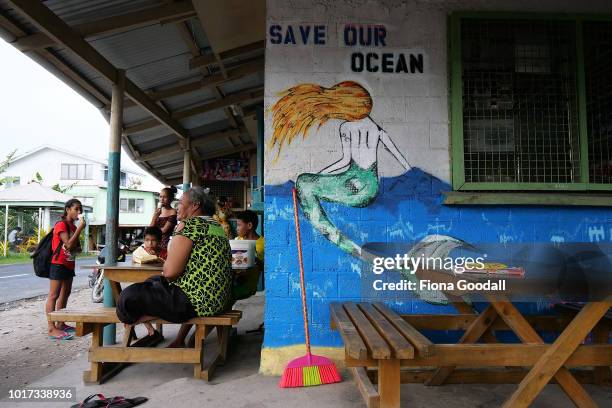 Corner store near Nauti Primary School on August 15, 2018 in Funafuti, Tuvalu. The small South Pacific island nation of Tuvalu is striving to...