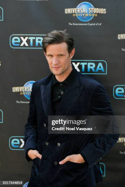 Matt Smith visits "Extra" at Universal Studios Hollywood on August 15, 2018 in Universal City, California.