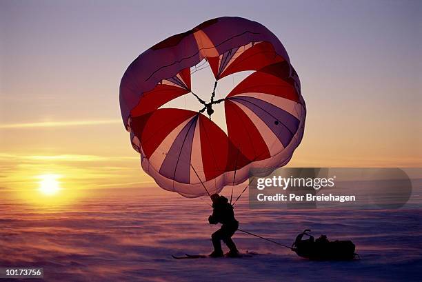 greenland ski sailing - chute ski fotografías e imágenes de stock