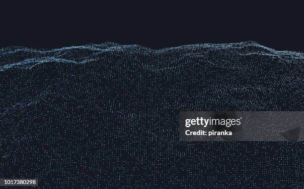 paisaje abstracto de la partícula - nanotecnología fotografías e imágenes de stock