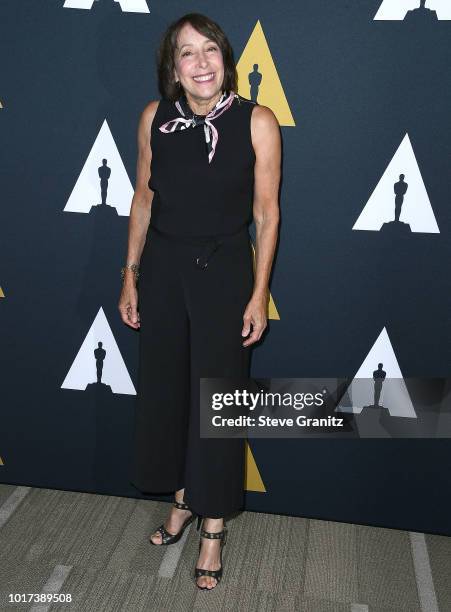 Didi Conn arrives at the The Academy Presents "Grease" 40th Anniversary at Samuel Goldwyn Theater on August 15, 2018 in Beverly Hills, California.