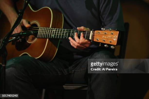 Detail of his hands on the guitar when Jeff Daniels performs with the Ben Daniels Band at City Winery on August 15, 2018 in New York City.