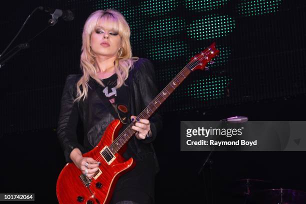 Singer Orianthi performs at the Allstate Arena in Rosemont, Illinois on MAY 21, 2010.