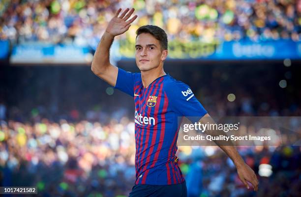 Denis Suarez of Barcelona prior to the Joan Gamper Trophy match between FC Barcelona and Boca Juniors at Camp Nou on August 15, 2018 in Barcelona,...