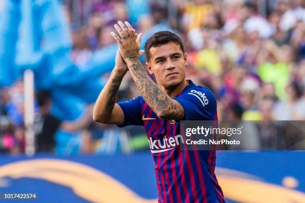 Philippe Coutinho from Brasil during the Joan Gamper trophy game between FC Barcelona and CA Boca Juniors in Camp Nou Stadium at Barcelona, on 15 of...