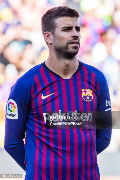 Gerard Pique from Spain during the Joan Gamper trophy game between FC Barcelona and CA Boca Juniors in Camp Nou Stadium at Barcelona, on 15 of August...