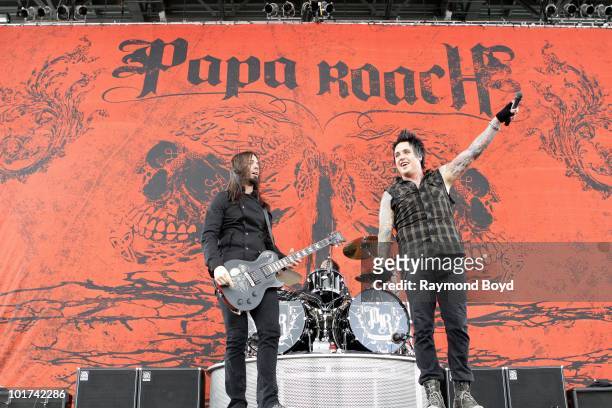 Jerry Horton and Jacoby Shaddix of Papa Roach performs at Columbus Crew Stadium in Columbus, Ohio on MAY 22, 2010.