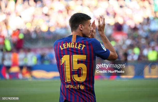Clement Lenglet during the presentation of the team 2018-19 before the match between FC Barcelona and C.A. Boca Juniors, corresponding to the Joan...