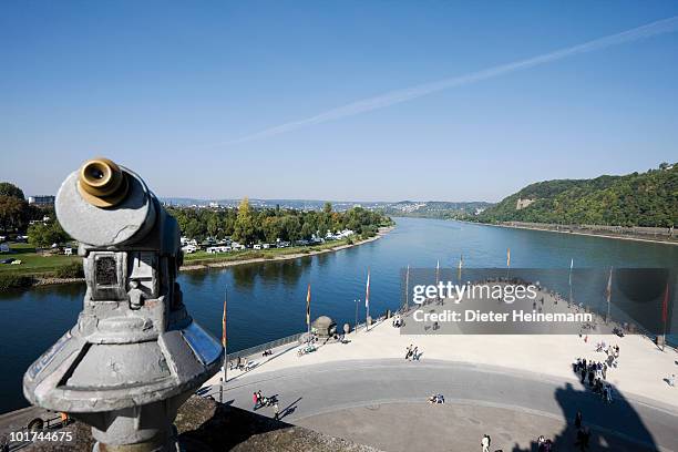 germany, rhineland-palatinate, koblenz, deutsches eck - koblenz stock-fotos und bilder