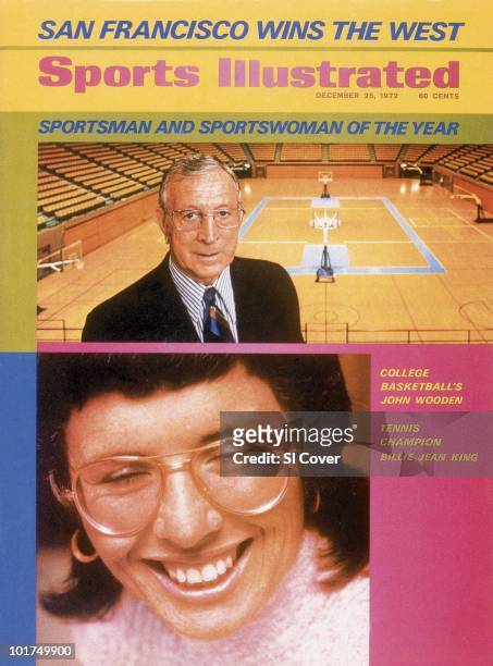 December 25, 1972 Sports Illustrated via Getty Images Cover: College Basketball: Closeup portrait of UCLA coach John Wooden at Pauley Pavilion,...