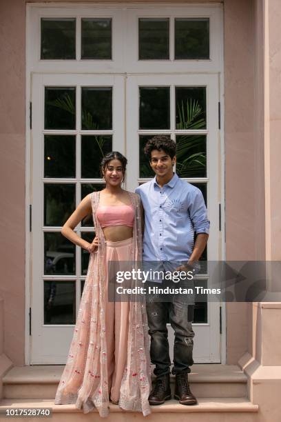 Bollywood actors Jahnvi Kapoor and Ishan Khatter posing during an exclusive interview with HT City-Hindustan Times, on July 18, 2018 in New Delhi,...