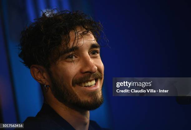 Ime Vrsaljko of FC Internazionale speaks with a media during a press conference at the club's training ground Suning Training Center in memory of...