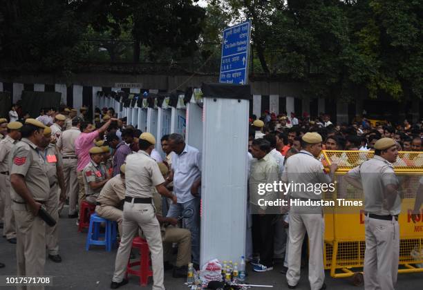 Security check at Red Fort on the 72nd Independence Day, on August 15, 2018 in New Delhi, India. PM Modi said the country is filled with confidence...