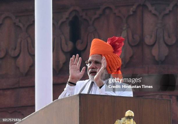 Prime Minister Narendra Modi addresses the nation from the Red Fort on the 72nd Independence Day, his fifth and final speech before the general...