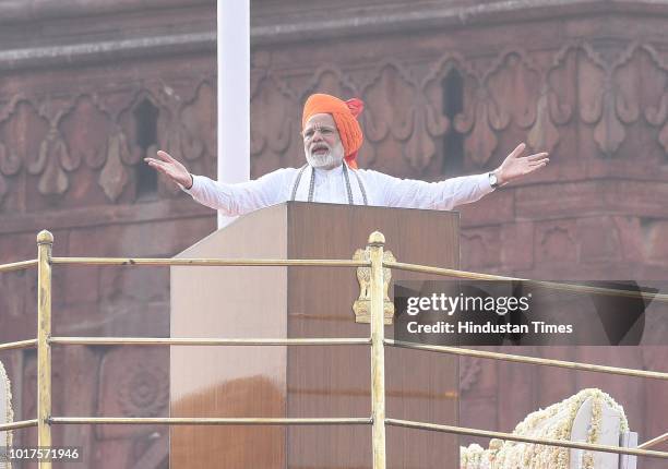 Prime Minister Narendra Modi addresses the nation from the Red Fort on the 72nd Independence Day, his fifth and final speech before the general...