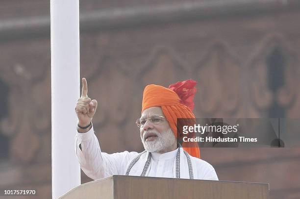 Prime Minister Narendra Modi addresses the nation from the Red Fort on the 72nd Independence Day, his fifth and final speech before the general...