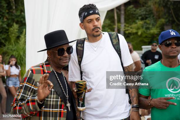 Don "Magic" Juan and Matt Barnes attend the Summertime Pool Party presented by Matt Barnes and Nick Cannon on August 11, 2018 in Los Angeles,...