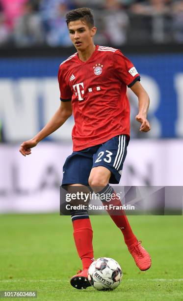 Ivan Mihaljevic of Muenchen in action during the friendly match between Hamburger SV and Bayern Muenchen at Volksparkstadion on August 15, 2018 in...