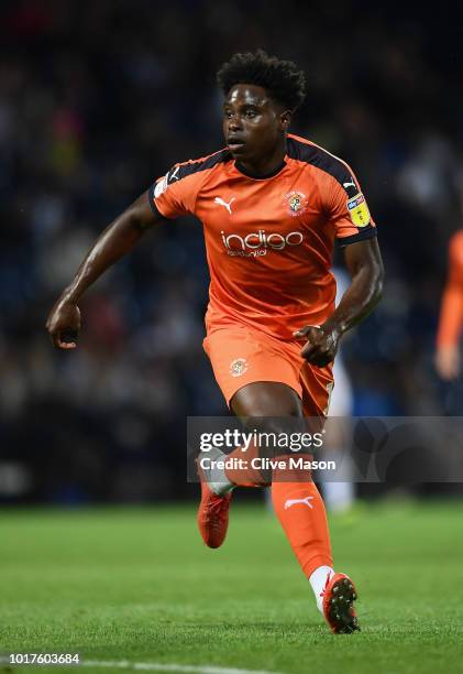 Pelly Ruddock-Mpanzu of Luton Town in action during the Carabao Cup First Round match between West Bromwich Albion and Luton Town at The Hawthorns on...