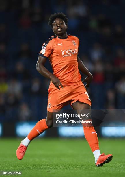 Pelly Ruddock-Mpanzu of Luton Town in action during the Carabao Cup First Round match between West Bromwich Albion and Luton Town at The Hawthorns on...