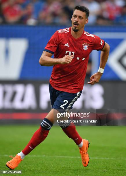 Sandro Wagner of Muenchen in action during the friendly match between Hamburger SV and Bayern Muenchen at Volksparkstadion on August 15, 2018 in...