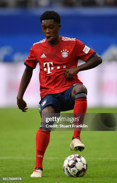 Derrick Kohn of Muenchen in action during the friendly match between Hamburger SV and Bayern Muenchen at Volksparkstadion on August 15, 2018 in...