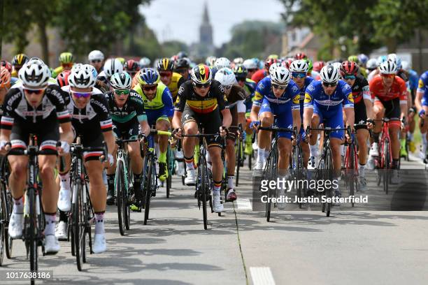 Yves Lampaert of Belgium and Team Quick Step Floors / Niki Terpstra of Netherlands and Team Quick Step Floors / Florian Senechal of France and Team...