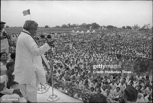 Leader Atal Bihari Vajpayee addressing the party rally in Ghaziabad Former prime minister Atal Bihari Vajpayee, the first non-Congress leader to...