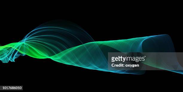 colorful abstract green and blue swirl on black background - line drawing activity stock pictures, royalty-free photos & images