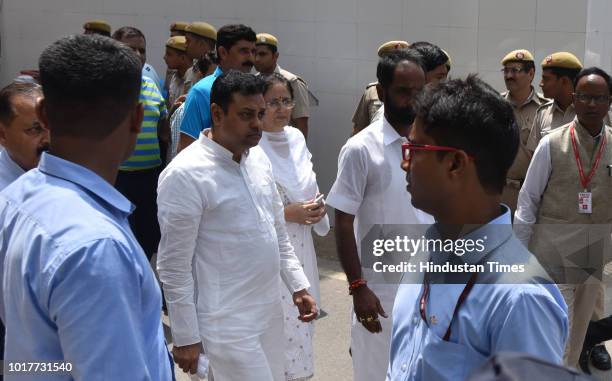 Sambit Patra, one of the official spokespersons of the BJP, visits former Prime Minister Atal Bihari Vajpayee who was admitted at AIIMS hospital on...