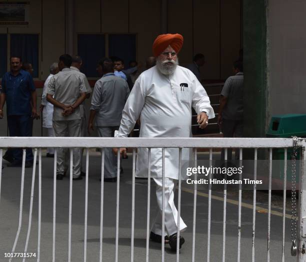 Ahluwalia, Member of Parliament, Lok Sabha, leaves the hospital after visiting former Prime Minister Atal Bihari Vajpayee who was admitted at AIIMS...