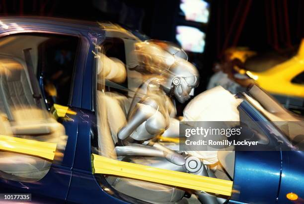 airbag safety demo - crash test dummy stock pictures, royalty-free photos & images