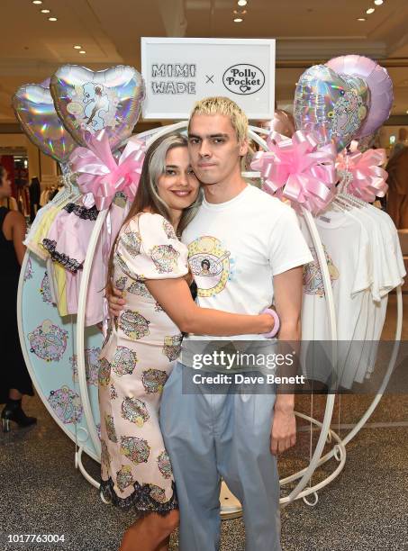 Mimi Wade and Sega Bodega attend the Polly Pocket x Mimi Wade launch at Selfridges on August 16, 2018 in London, England.