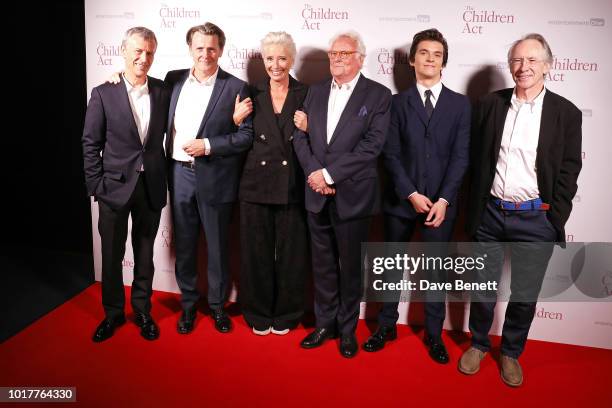 Duncan Kenworthy, Anthony Calf, Emma Thompson, Richard Eyre, Fionn Whitehead and Ian McEwan attend the UK Premiere of "The Children Act" at The...