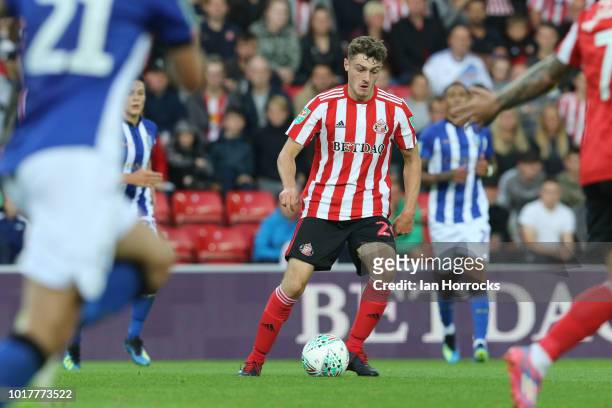 Elliot Embleton of Sunderland during the Carabao Cup First Round match between Sunderland and Sheffield Wednesday at Stadium of Light on August 16,...