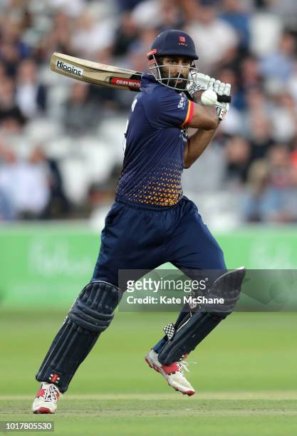 Varun Chopra of Essex Eagles bats during the Vitality Blast match between Middlesex and Essex Eagles at Lords on August 16, 2018 in London, England.